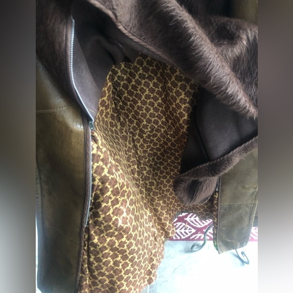 THE OLD MILL Vintage Leather Wool removable Lining Coat Jacket - Picture 5 of 11